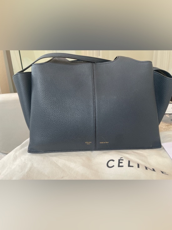 Celine Handbags - Celine Trifold Textured Leather Bag with Gold Logo